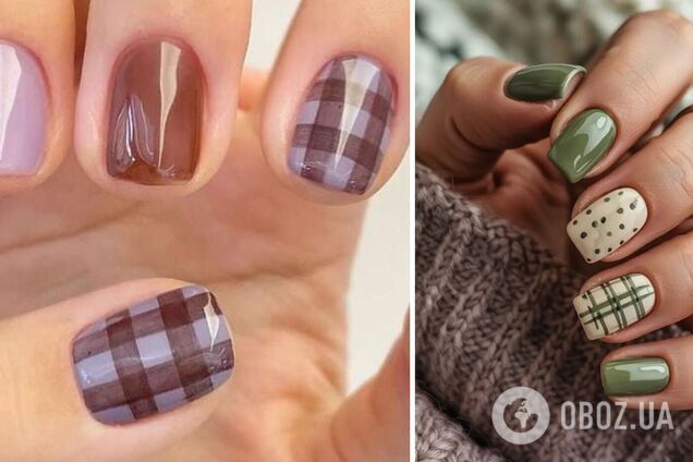 Назван самый уютный зимний маникюр 2025: идеи 'клетчатых' ногтей