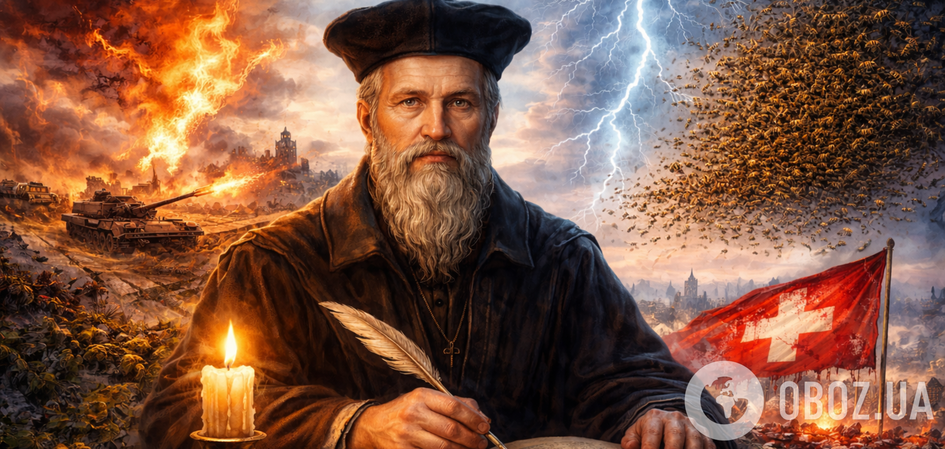 В сети озвучили ужасные предсказания Нострадамуса на 2026 год: война, смерть и 'рой пчел'