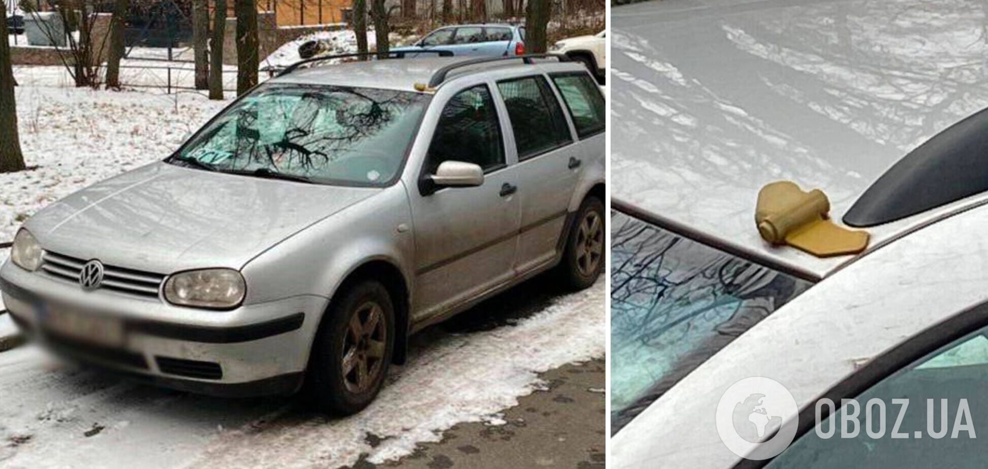 В Киеве водитель ездил с миной 'Лепесток' на крыше авто. Подробности и фото