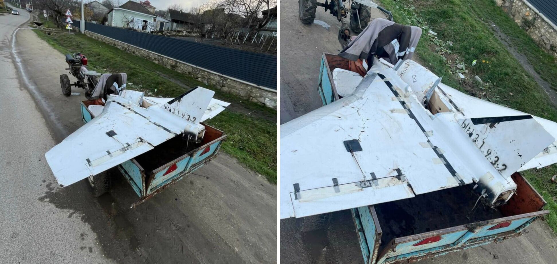 В Молдове мужчина нашел дрон с российской маркировкой и привез на мотоблоке в село: чем все закончилось. Фото и видео