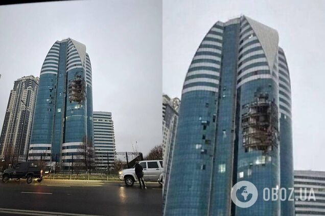 У Чечні дрон влучив у хмарочос за 800 метрів від резиденції Кадирова: спливли подробиці. Фото і відео