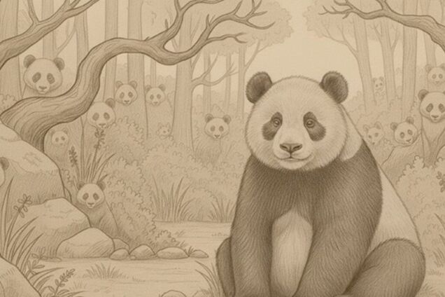 Скільки панд на малюнку? Головоломка для найуважніших