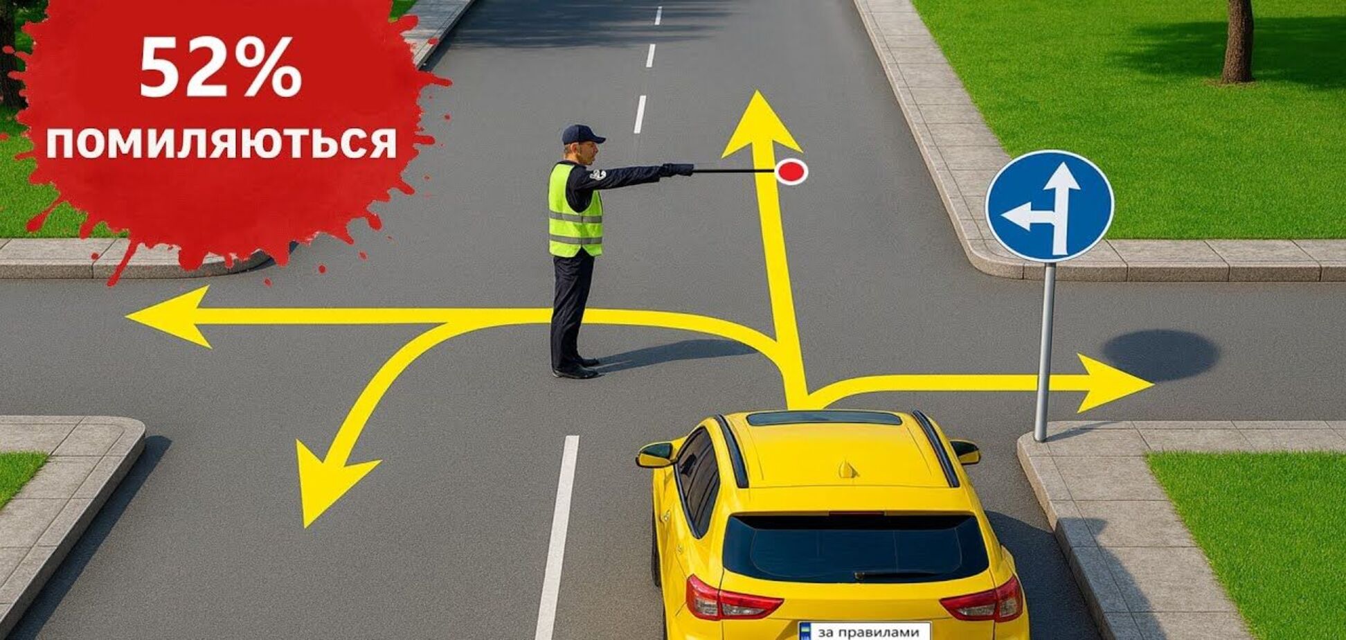 В якому напрямку можна їхати? Тест на знання ПДР