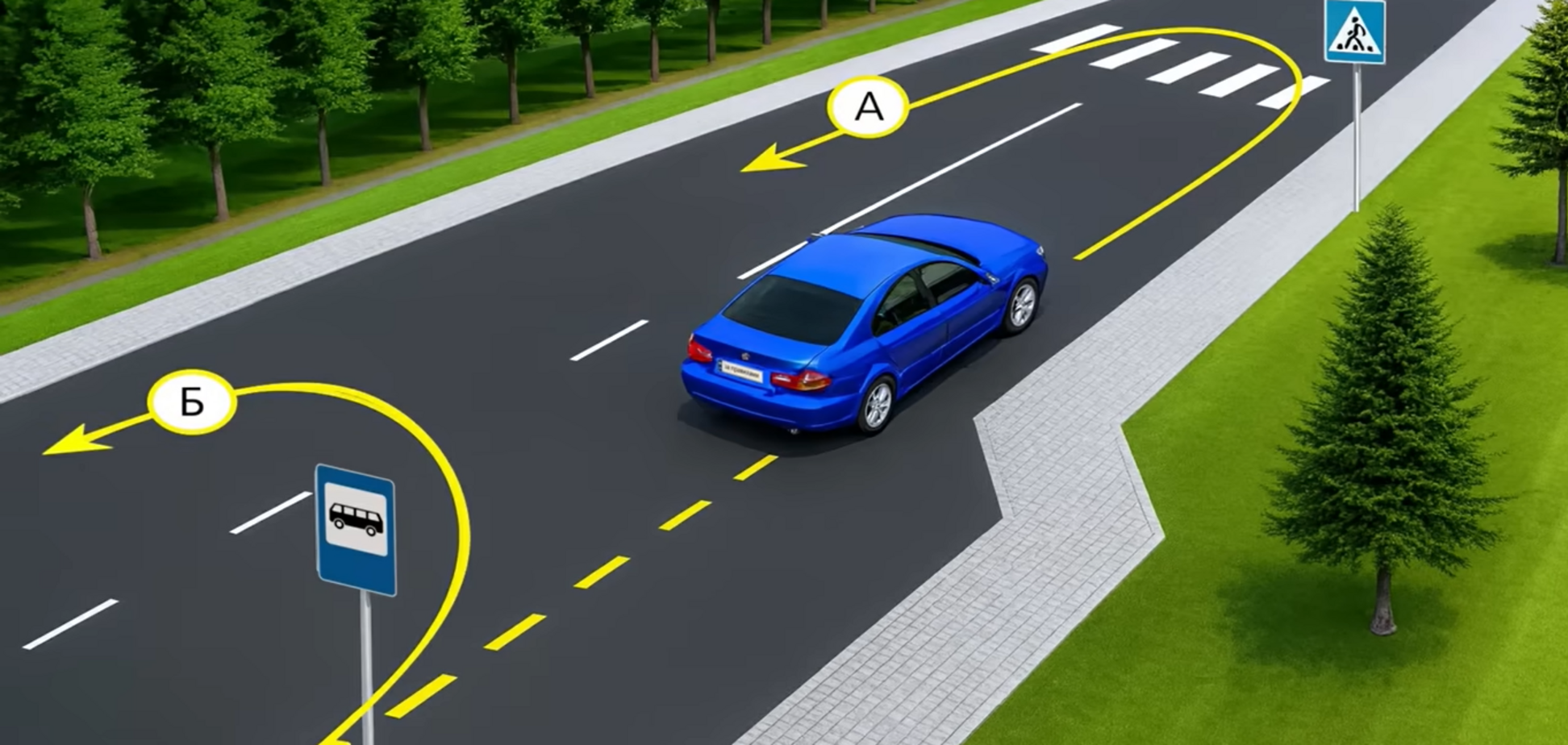 Який розворот дозволений? Завдання з ПДР