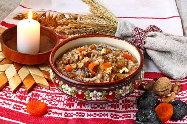 Різдвяний стіл із кутею. Ілюстрація