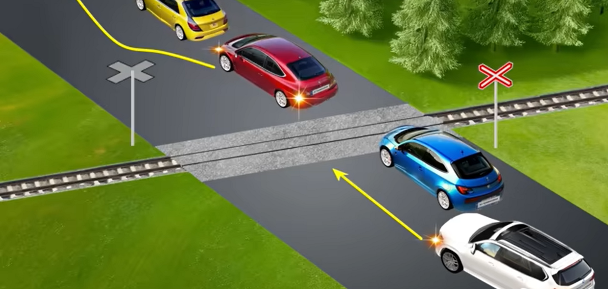 Кто нарушит правила, выполнив обгон: задание на знание ПДД