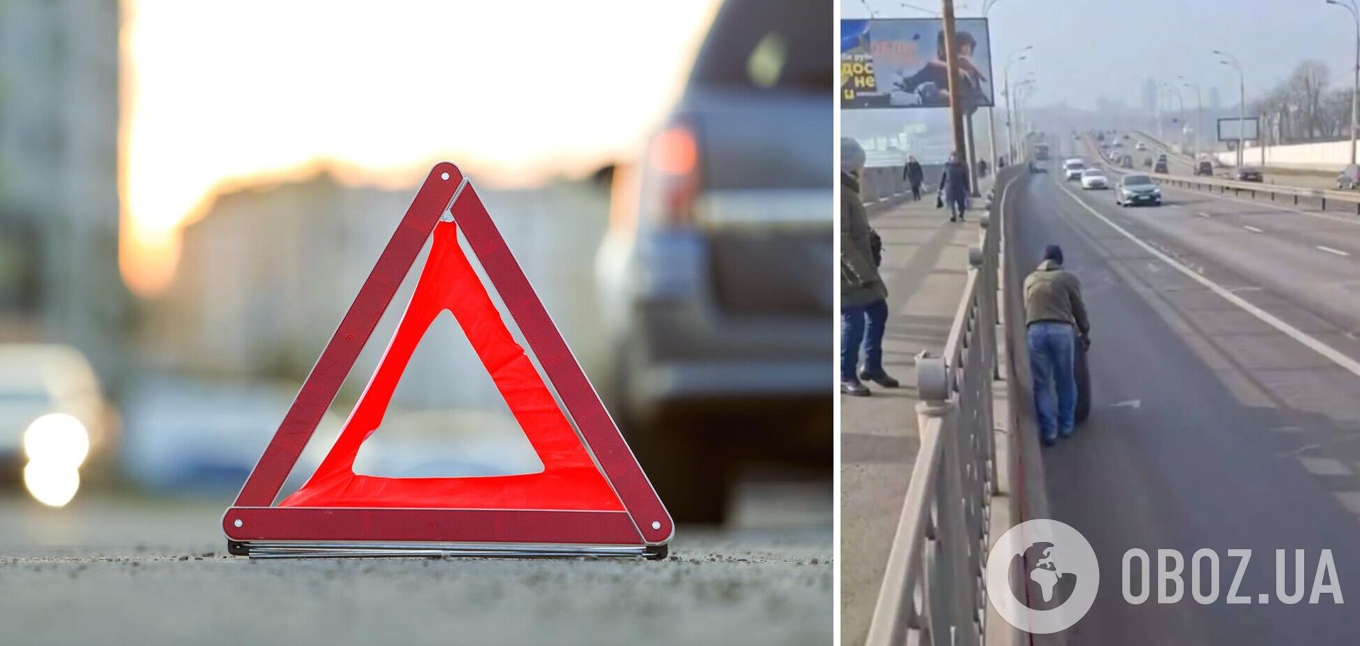 В Киеве на Подоле у рейсового автобуса во время движения отлетело колесо. Подробности и видео