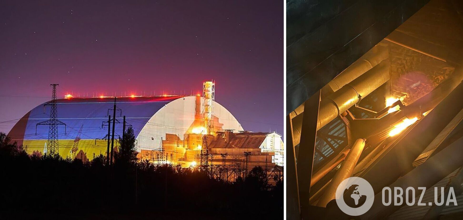 Российский ударный дрон ночью попал в укрытие над четвертым энергоблоком ЧАЭС, возник пожар: Зеленский показал видео атаки