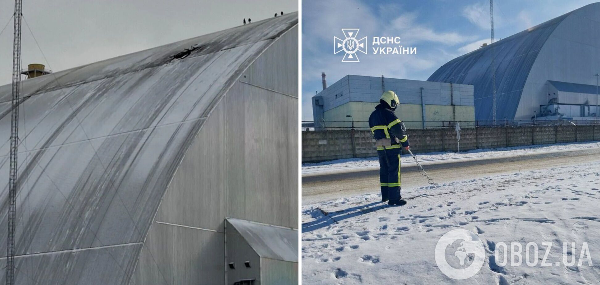 Працюють три групи верхолазів: на ЧАЕС триває ліквідація наслідків російського удару. Фото і відео