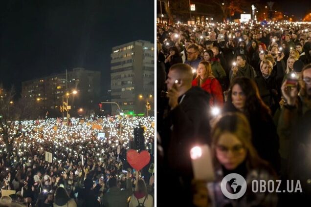 'Три месяца – три моста': в Сербии тысячи людей блокировкой мостов через Дунай напомнили о трагедии на железнодорожном вокзале. Фото