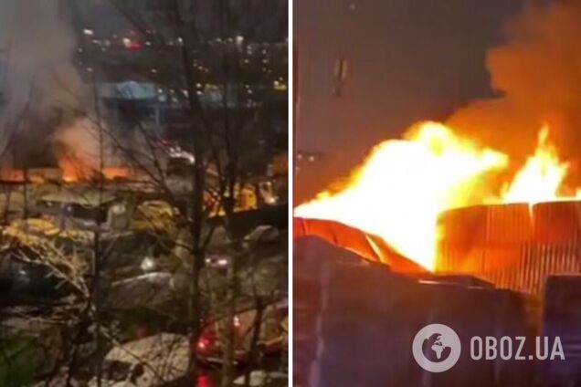 В Москве прогремели мощные взрывы и вспыхнул масштабный пожар: обрушилась крыша склада. Фото и видео