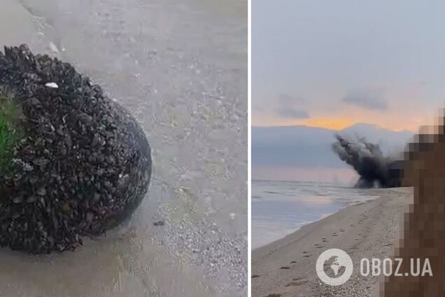 Военные моряки уничтожили мину, которую вынесло на побережье Одесщины: видео