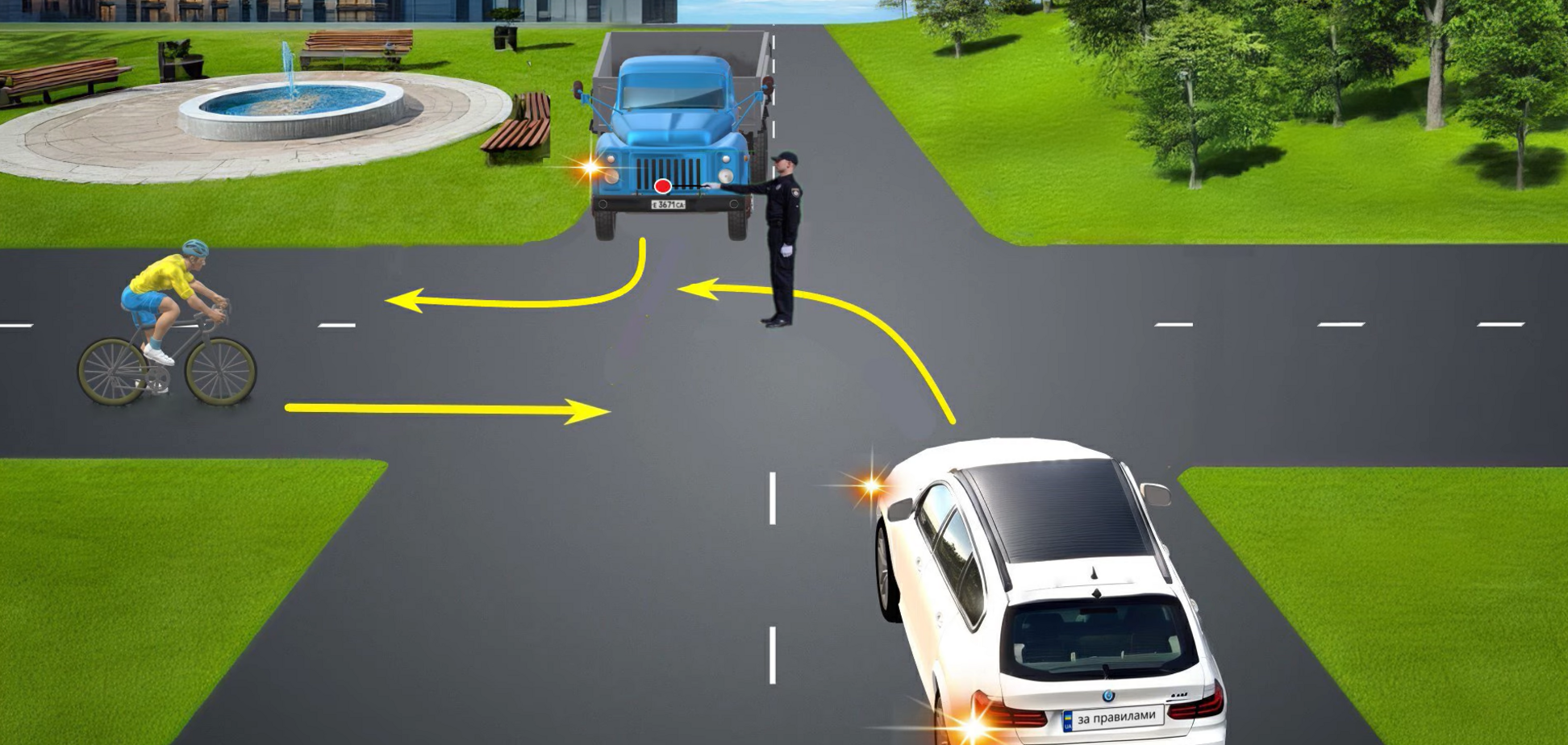 Хто може продовжити рух: тест на знання сигналів регулювальника