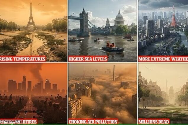 Города под водой, миллионы людей погибают от жары: искусственный интеллект показал жизнь на Земле в 2100 году