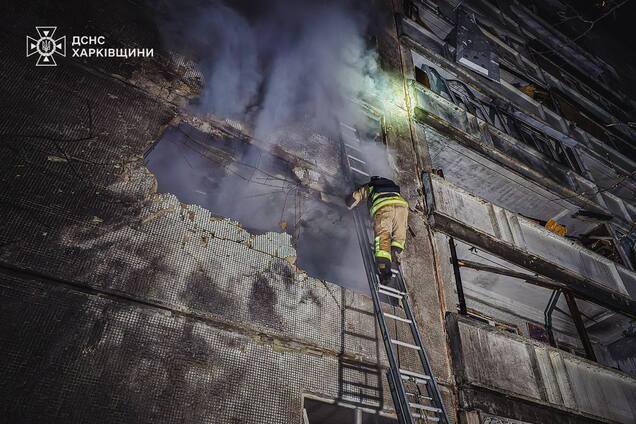 Росіяни вдарили по Харкову 'Шахедами': є приліт по багатоповерхівці і постраждалі. Фото