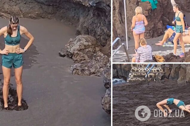 То, что делала Магучих на пляже Тенерифе, сняли скрытой камерой. Видео