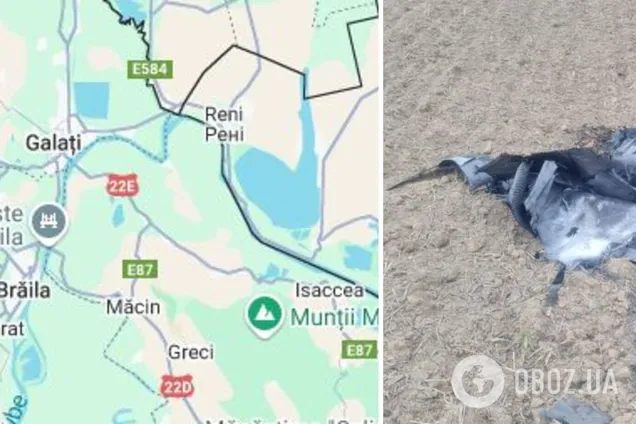 На території Румунії після нічної атаки на Україну виявили залишки російського дрона. Фото