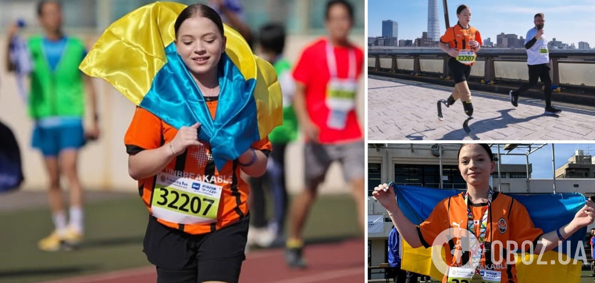 Украинка, потерявшая обе ноги после ракетного удара РФ, пробежала марафон в Токио. Видео