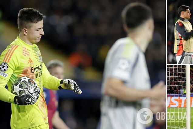 Вратарь сборной Украины пропустил три гола за 30 минут и лишил команду четвертьфинала Лиги чемпионов. Видео