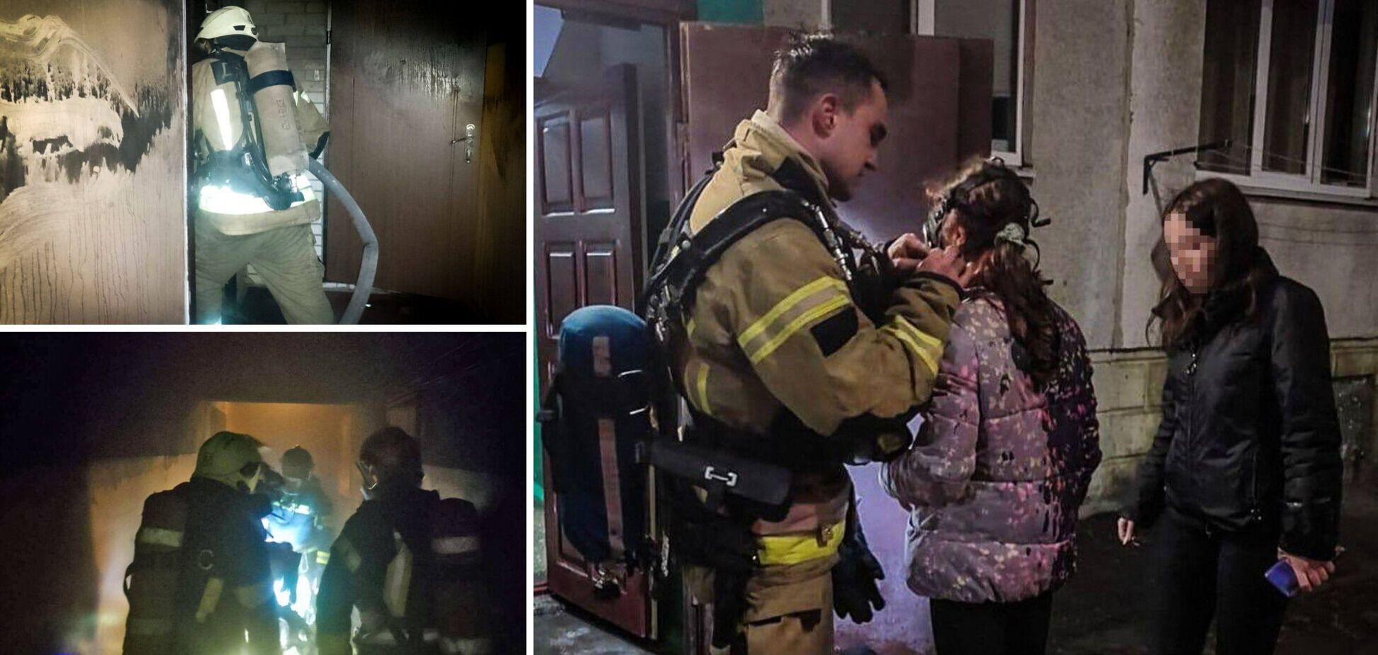 На Київщині внаслідок пожежі люди опинились заблокованими в квартирах: серед врятованих – дитина. Фото