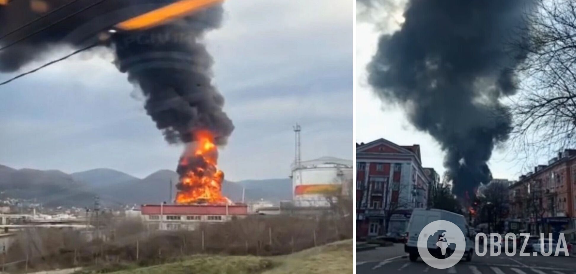 У Росії в Туапсе після ударів дронами понад добу палає НПЗ: супутникові знімки