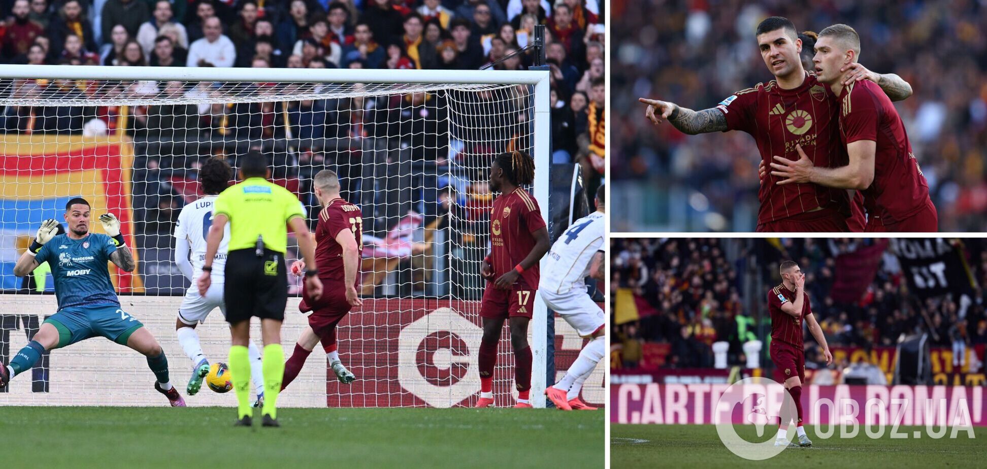 Полный Олимпийский стадион в Риме устроил овации футболисту сборной Украины, скандируя его имя. Видео