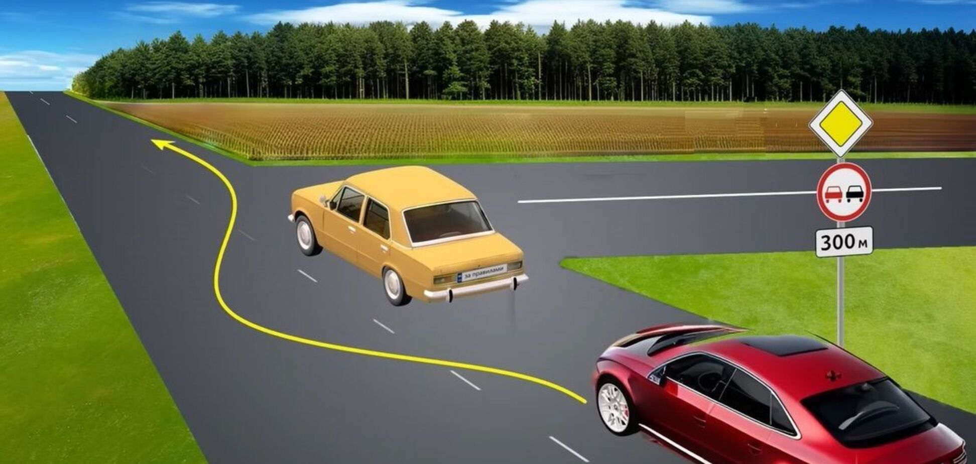 Разрешен ли обгон на данном отрезке? Задание по ПДД