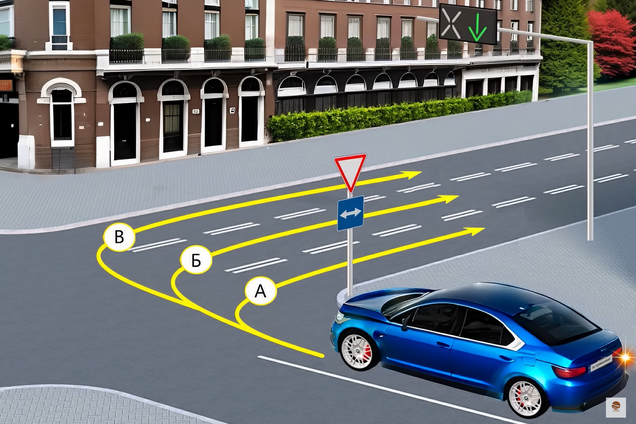 Какая траектория поворота разрешена? Хитрая задача по ПДД
