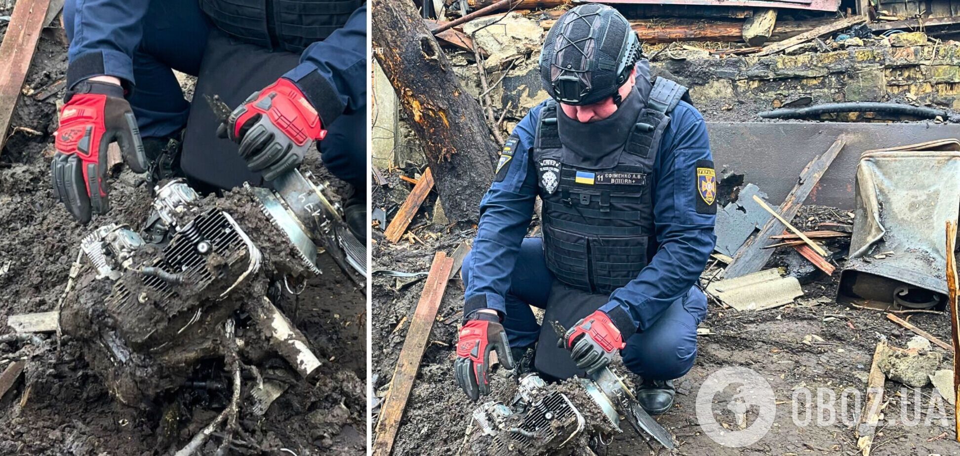 В Киевской области после ночной атаки РФ среди домов нашли обломки 'Шахеда'. Фото и подробности