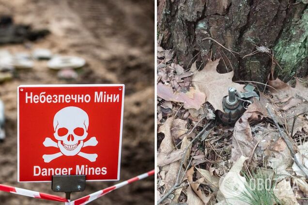 На Київщині на колишніх позиціях окупантів знайшли розтяжку з гранатою. Подробиці та фото