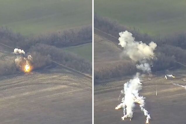 Разведчики уничтожили вражеский 'Бук-М1' с боекомплектом во время перемещения. Видео