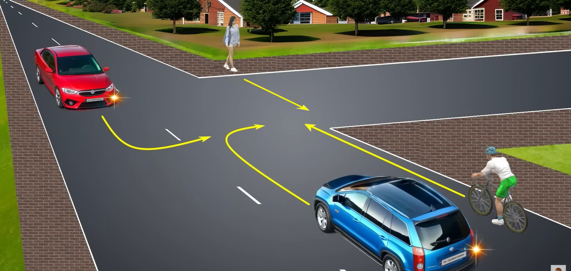 Кому має дати дорогу водій синього авто: тест на знання ПДР