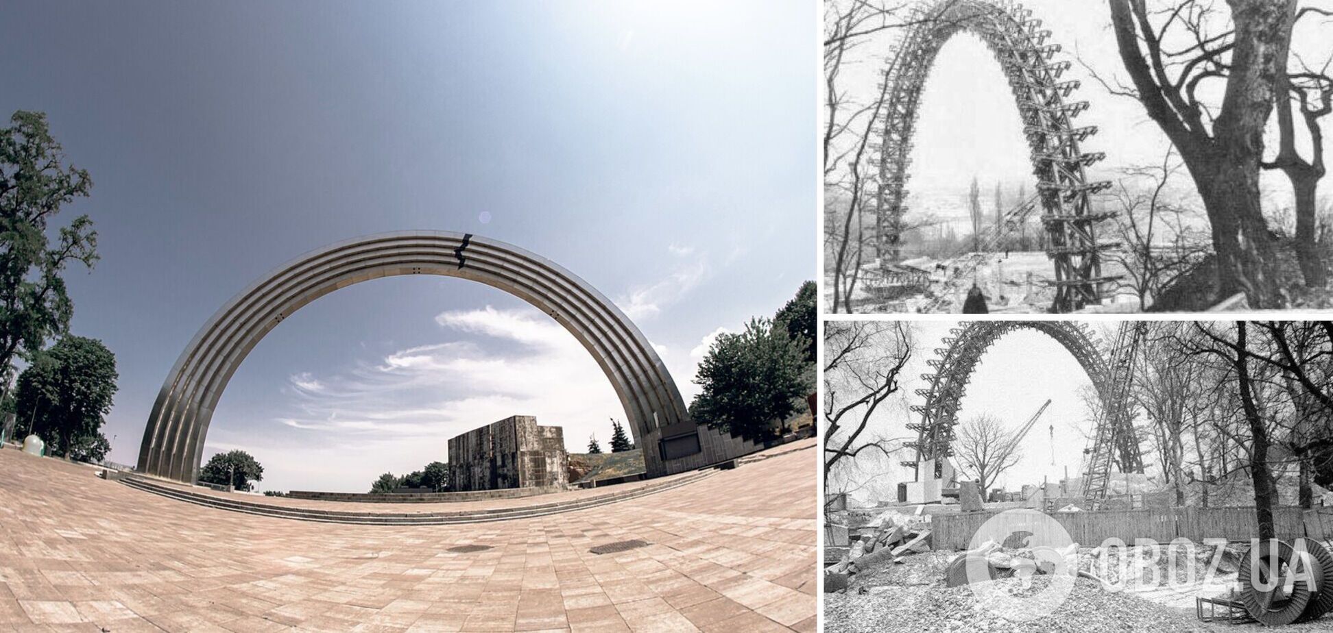В сети показали, как строили Арку Свободы украинского народа в Киеве в 1978-1982 годах. Архивные фото