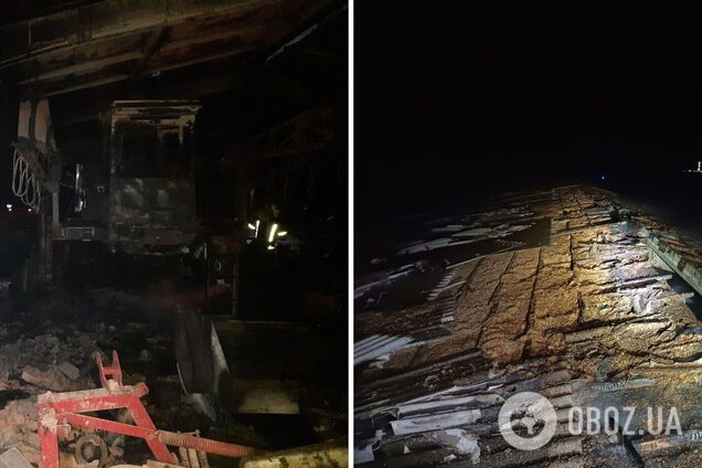 На Полтавщине в результате вражеской атаки вспыхнул пожар на предприятии, есть пострадавшие. Фото