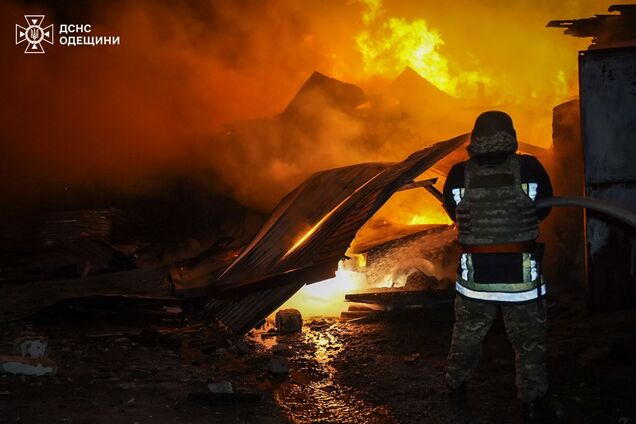 Оккупанты ночью атаковали Одесщину, произошли пожары: пострадал человек. Фото и видео