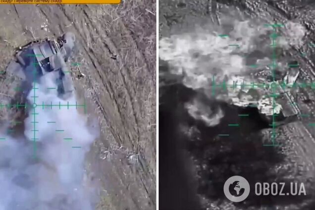 Горіло так, що було видно з космосу: захисники показали знищення ворожих броньовиків. Відео