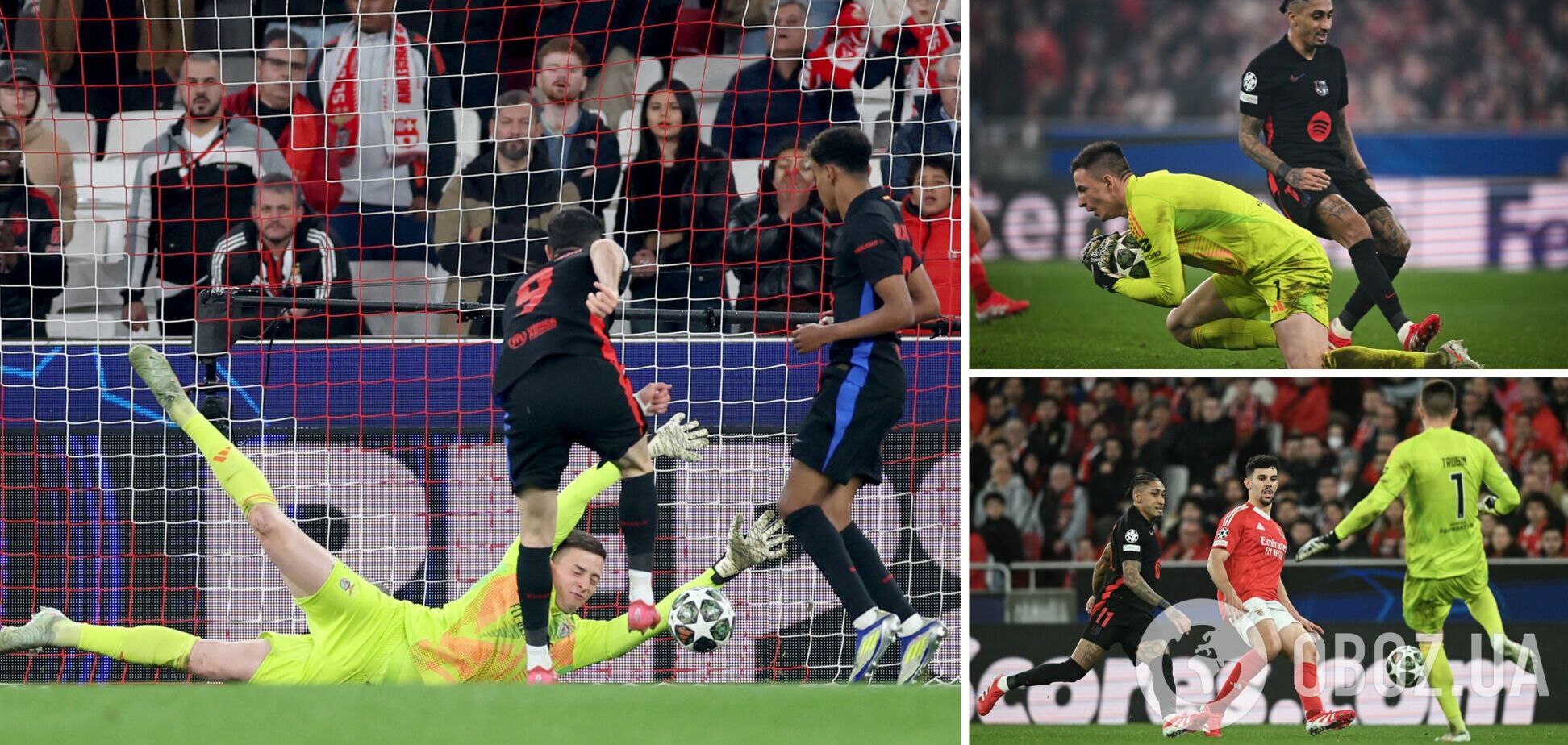 Стадион в Лиссабоне устроил овации голкиперу сборной Украины в матче Лиги чемпионов против 'Барселоны'. Видео