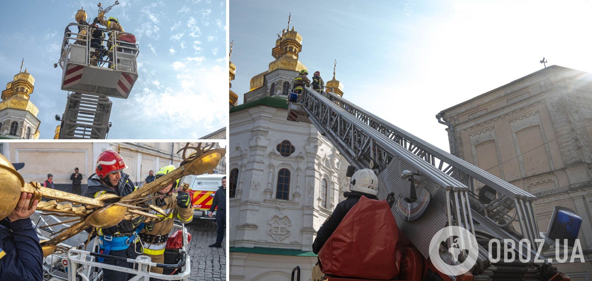В Киево-Печерской лавре обрушился крест: пришлось вызвать спасателей. Подробности и фото