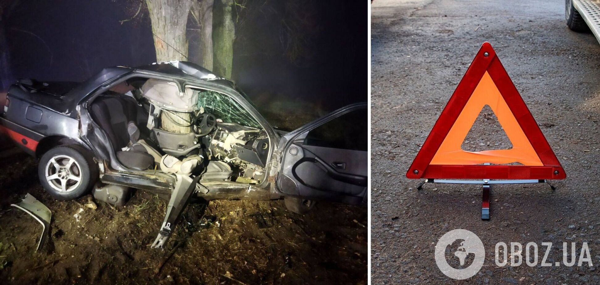 На Київщині легковик вилетів у кювет та протаранив дерево: є загиблий. Подробиці ДТП, фото та відео