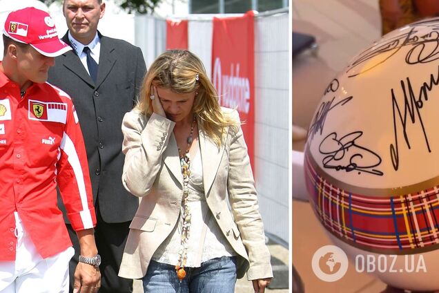 Михаэль Шумахер подписал шлем для благотворительного аукциона. Видео