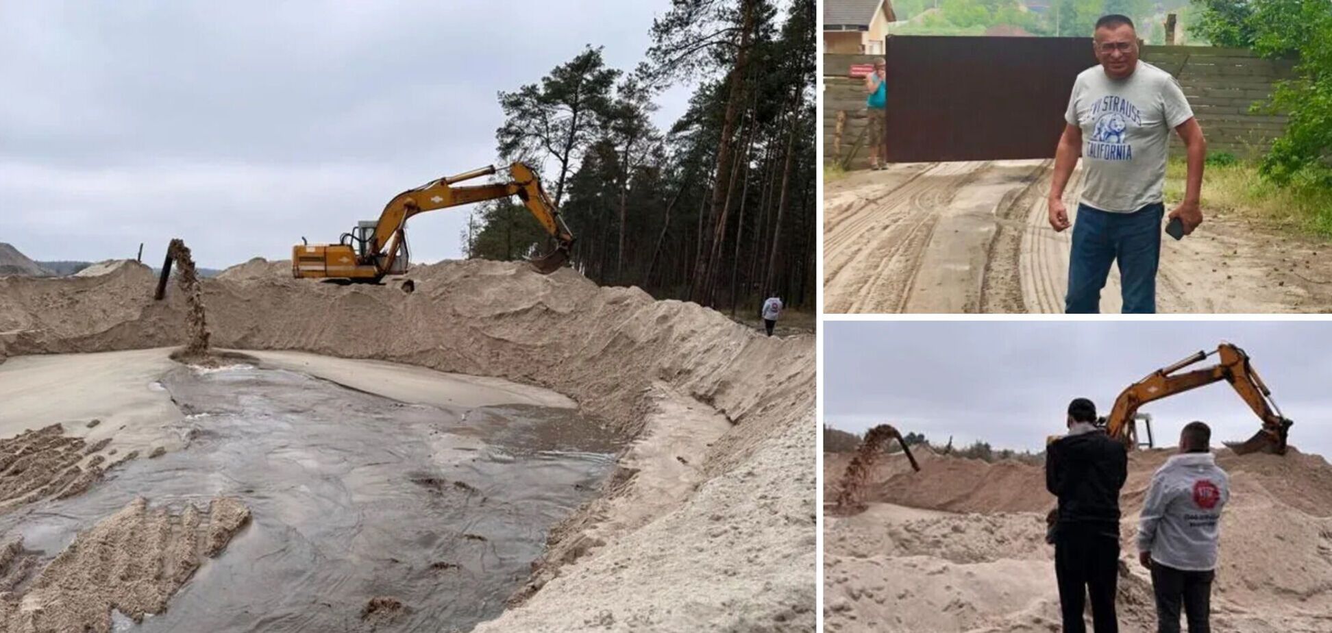 Самофал продолжает добычу песка, заметили журналисты