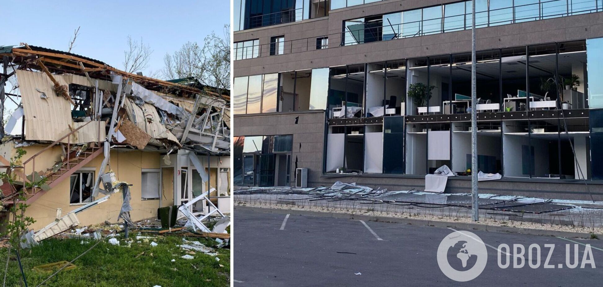 В Днепре в результате вражеской атаки повреждены фитнес-центр, гостиница и офис. Фото и видео