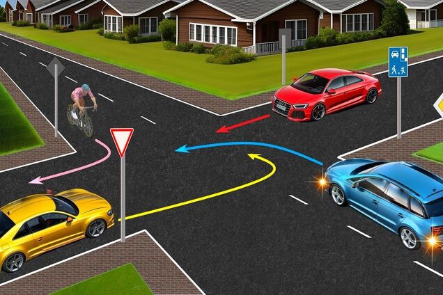 В якому порядку водії проїдуть перехрестя: тест із ПДР із підступом