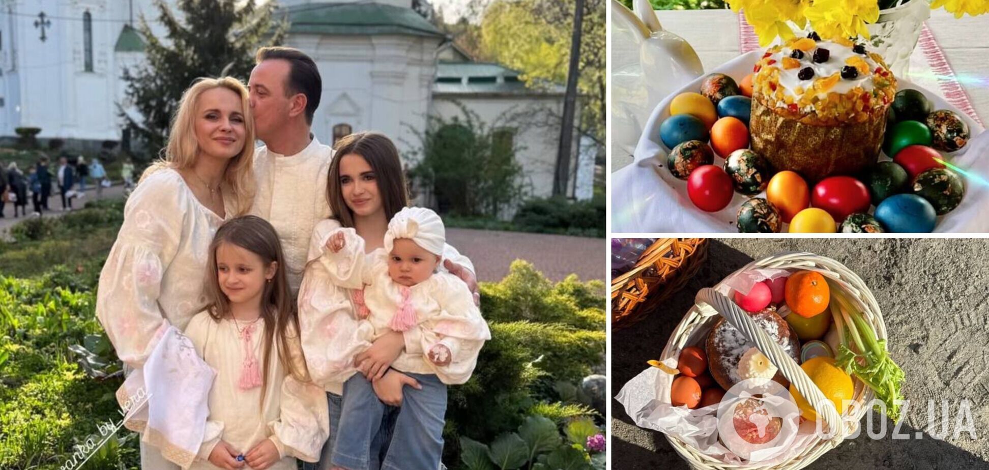Ребрик із доньками у рожевих вишиванках, а СолоХа із вагітним животиком: зірки показали свої образи на Великдень та святкові кошики