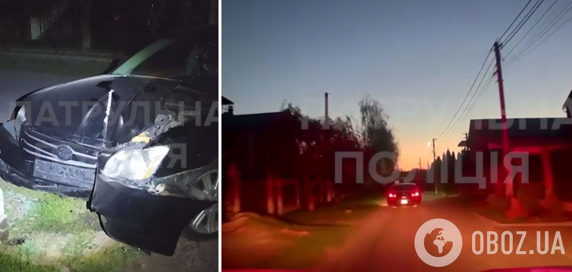 Під Києвом підліток, тікаючи від патрульних на авто, протаранив паркан. Подробиці та відео