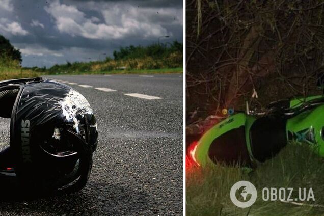 В Днепропетровской области пьяный мотоциклист вылетел в кювет и перевернулся: погиб его 17-летний пассажир. Фото