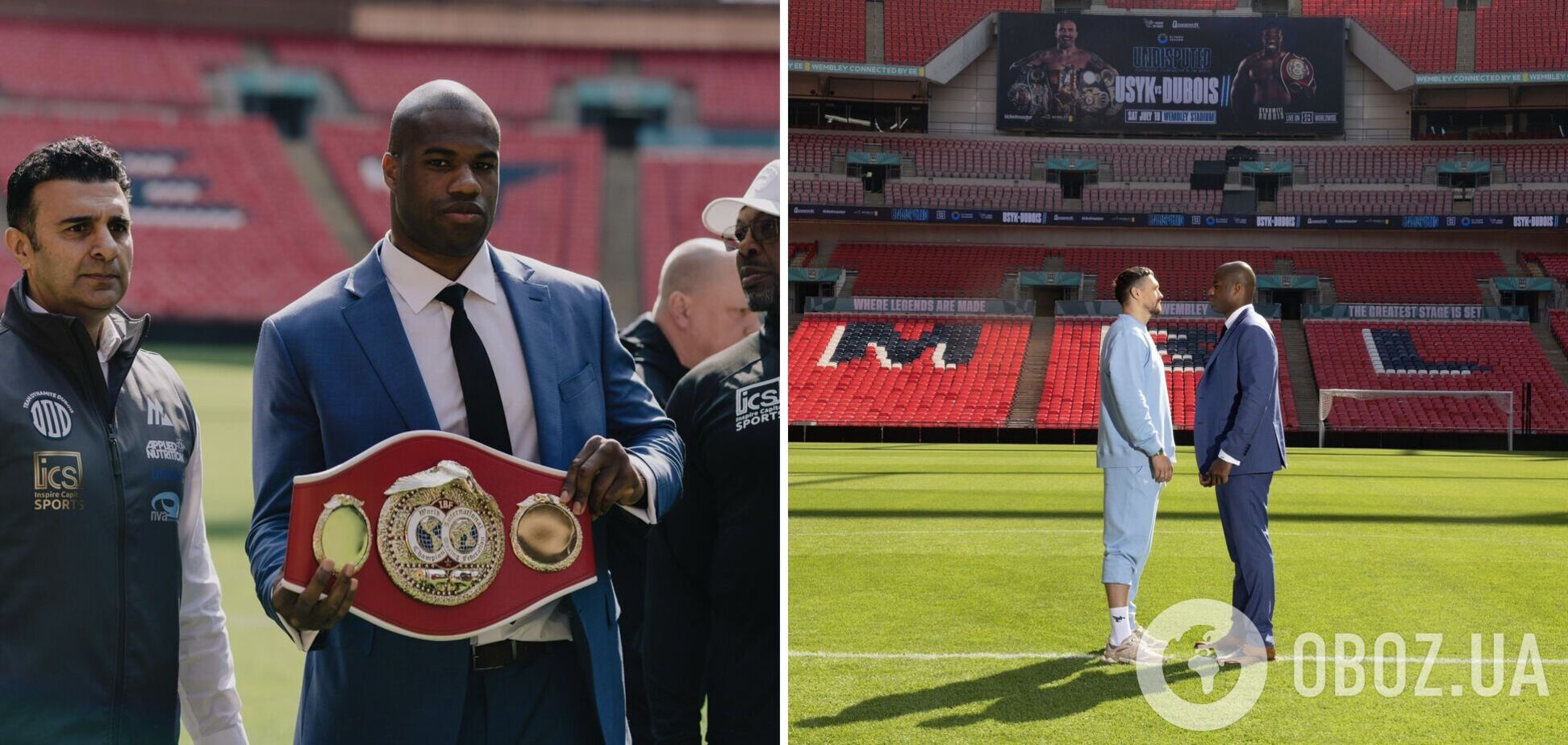 'Залишуся чемпіоном з України': Усик відреагував на провокацію Дюбуа під час дуелі поглядів на 'Вемблі'. Відео