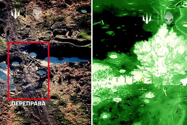 ЗСУ дронами знищили російську переправу через річку Жеребець у районі Сватового. Відео