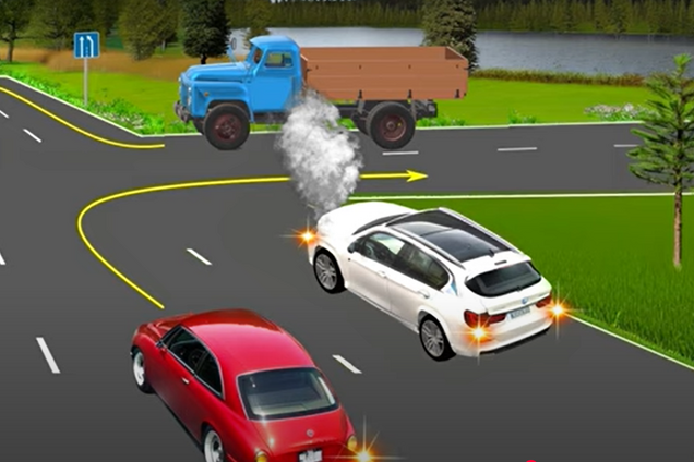 Кто нарушает правила, поворачивая направо? Задания по ПДД