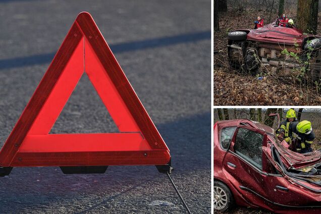На Київщині легковик перекинувся на бік та врізався у дерево: є загибла. Подробиці ДТП та фото